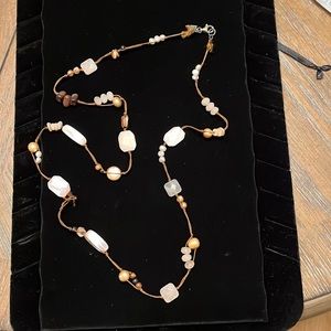 Silpada rose quartz and freshwater Pearl necklace